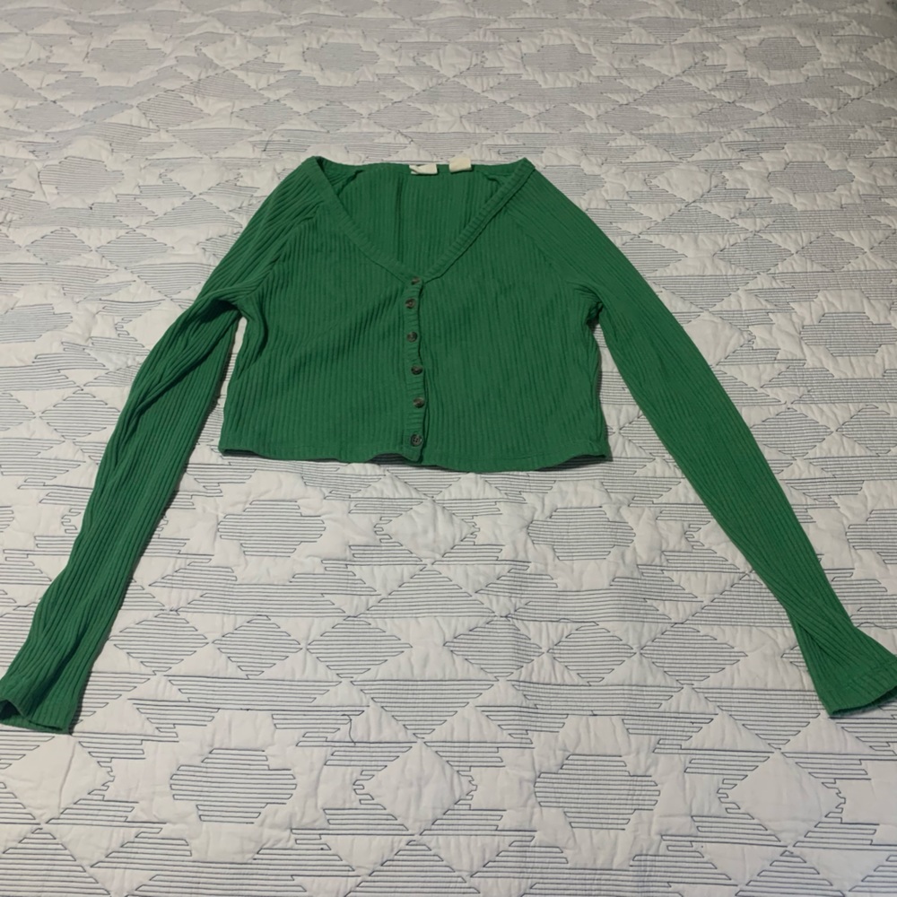 Kelly Green Levi’s cropped cardigan EUC